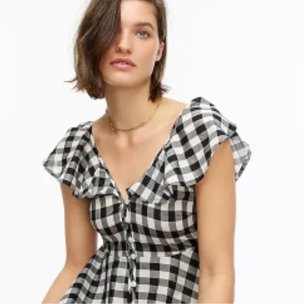 JCrew Button-up Rufffle dress xxs - Picture 3 of 5